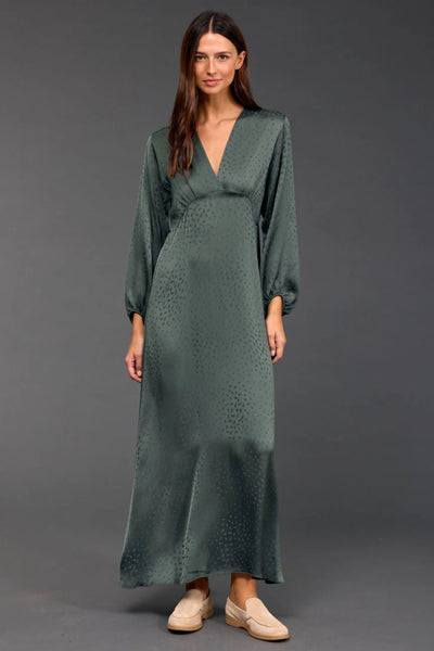 Eliza Jacquard Dress - Green