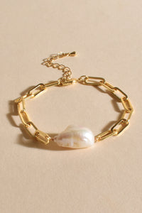 Ella Pearl Centre Chain Bracelet - Gold