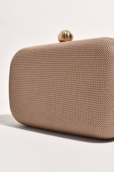 Ella Woven Structured Clutch - Chocolate