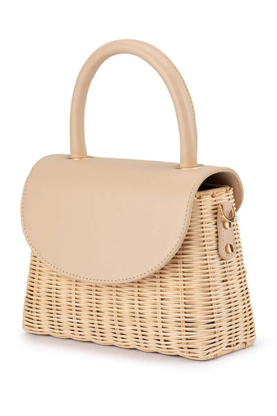 Elle Wicker Top Handle - Natural
