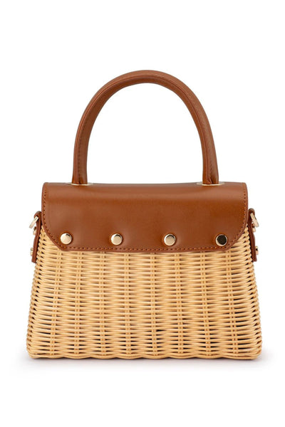Elle Wicker Top Handle - Tan