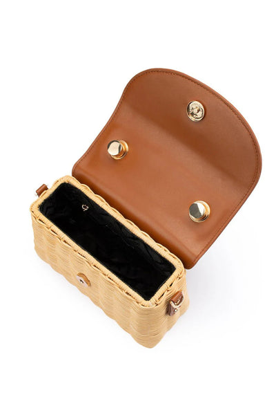 Elle Wicker Top Handle - Tan