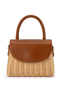 Elle Wicker Top Handle - Tan