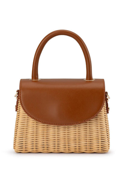 Elle Wicker Top Handle - Tan
