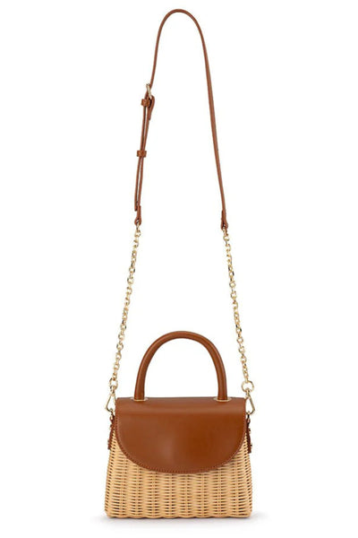Elle Wicker Top Handle - Tan