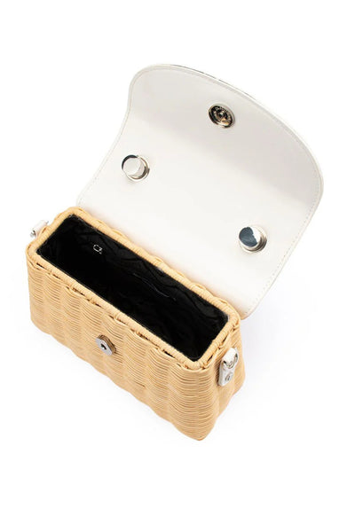 Elle Wicker Top Handle - White