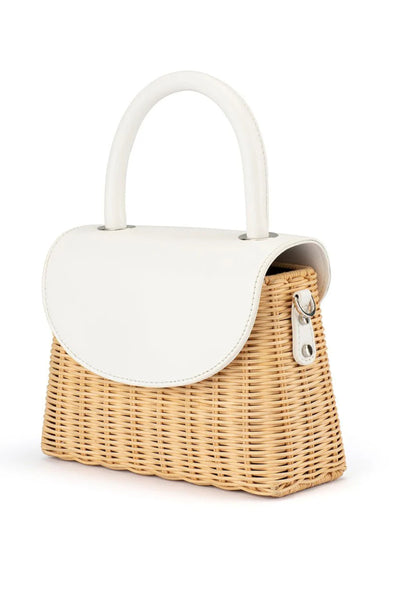 Elle Wicker Top Handle - White