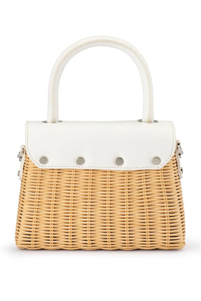 Elle Wicker Top Handle - White