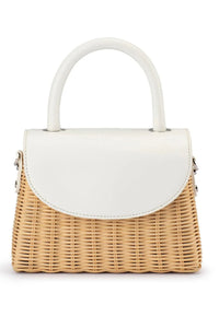 Elle Wicker Top Handle - White