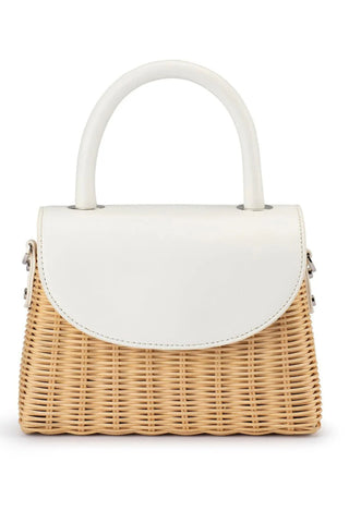 Elle Wicker Top Handle - White