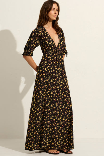 Eloise Annamika Maxi Dress - Black Ditsy Floral