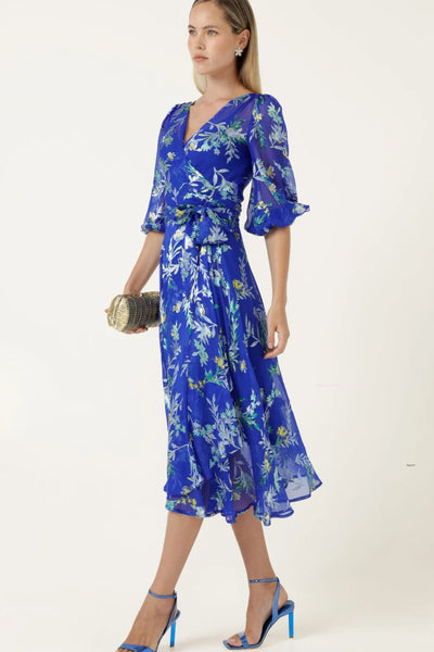 Elspeth Wrap Dress - Sapphire Floral