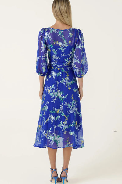 Elspeth Wrap Dress - Sapphire Floral