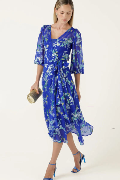 Elspeth Wrap Dress - Sapphire Floral