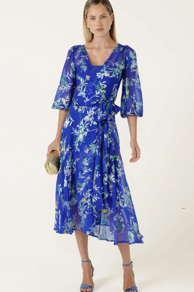 Elspeth Wrap Dress - Sapphire Floral