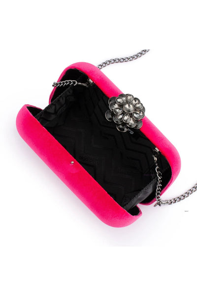 Emilia Velvet Clutch - Fuchsia