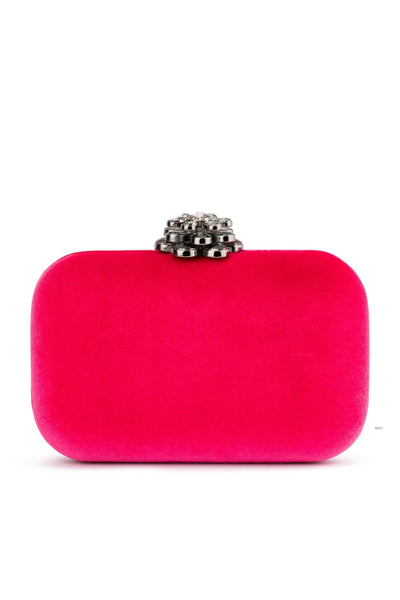 Emilia Velvet Clutch - Fuchsia