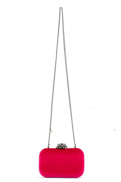 Emilia Velvet Clutch - Fuchsia