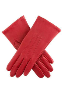 Emma Three Point Leather Gloves - Berry (Red)