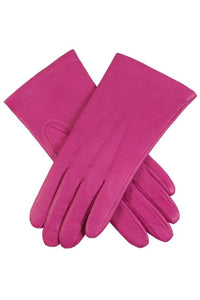 Emma Three Point Leather Gloves - Hot Pink