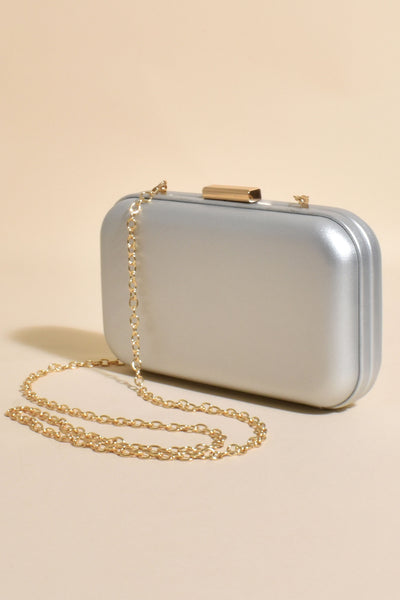 Emmaline Structured Event Clutch - Silver