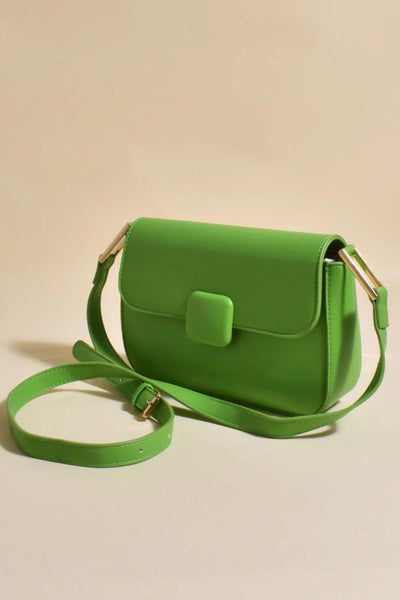 Emmie Self Buckle Crossbody Bag - Green