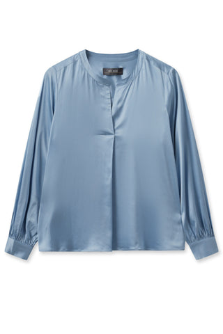 Enfa Satin Blouse - Blue Shadow