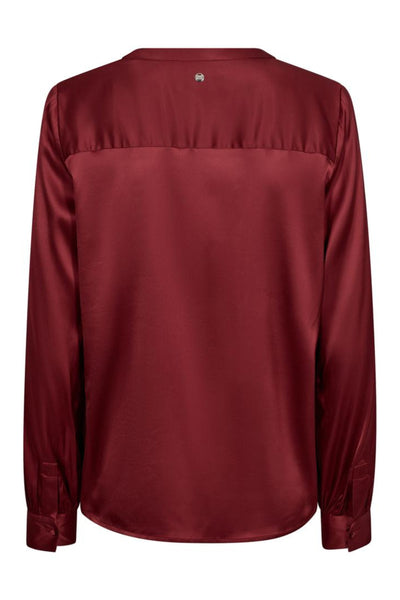 Enfa Satin Blouse - Garnet