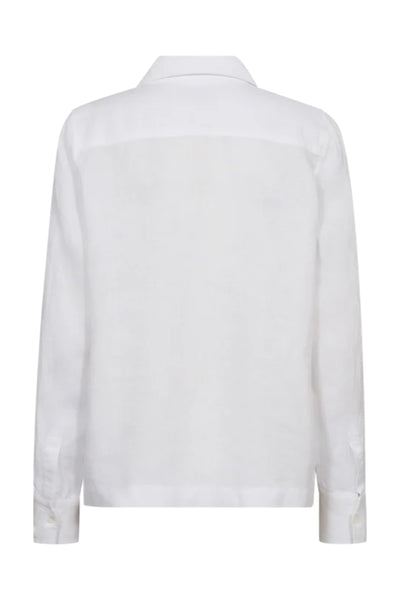 Enna Linen Pocket Blouse - White