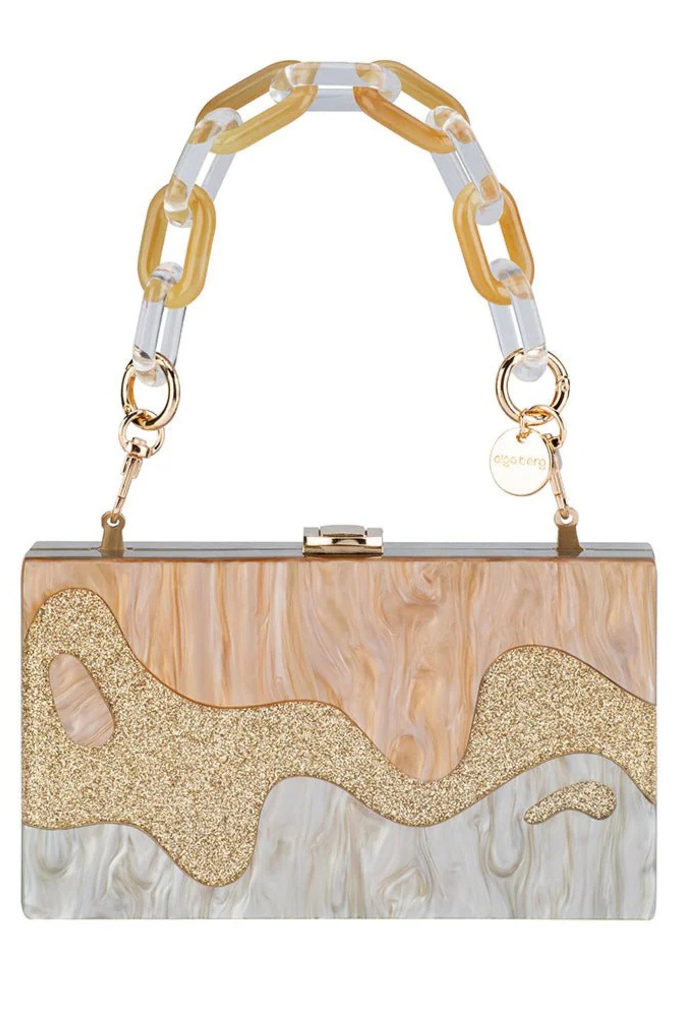 Erika Acrylic Wave Bag - Gold Natural