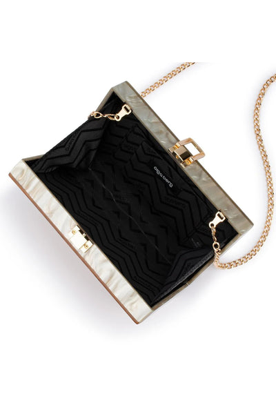 Erika Acrylic Wave Bag - Gold Natural