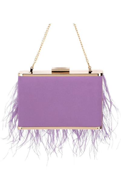 Estelle Feather Clutch - Lilac