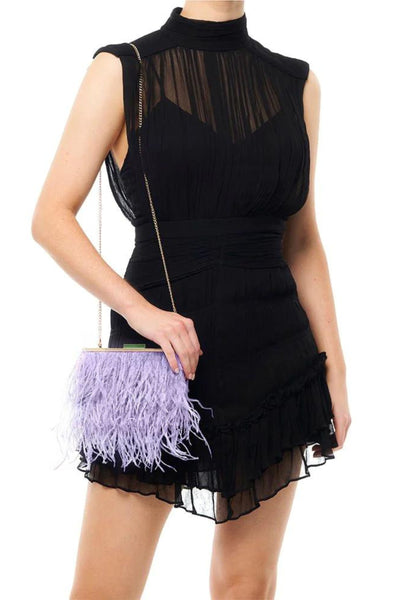 Estelle Feather Clutch - Lilac