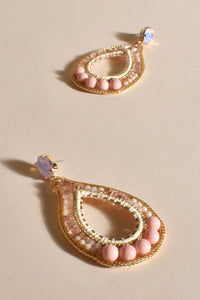 Ever Statement Jewel Earrings - Nude Peach