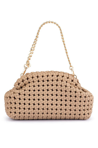 Everly Hand Woven Clutch - Natural