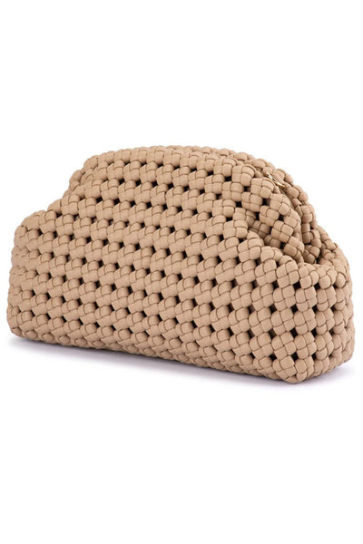 Everly Hand Woven Clutch - Natural