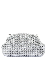 Everly Hand Woven Clutch - Silver