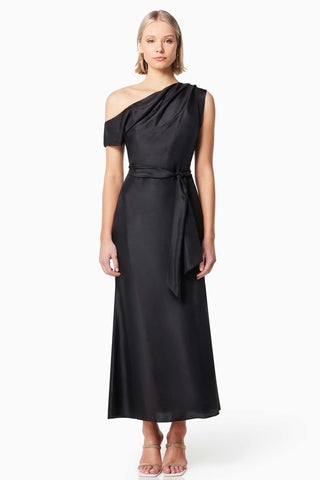 Finesse Silk Midi Dress - Black