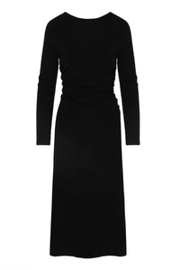 Fit Boat Neck Dress - Black