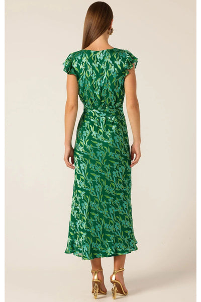 Fleur De Lys Midi Dress - Green Botanical