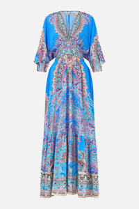 Waisted Dress With Hem Ruffle - Footsteps in Folklore