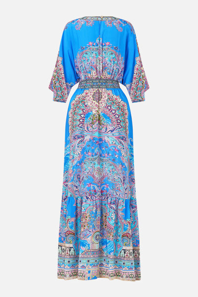 Waisted Dress With Hem Ruffle - Footsteps in Folklore