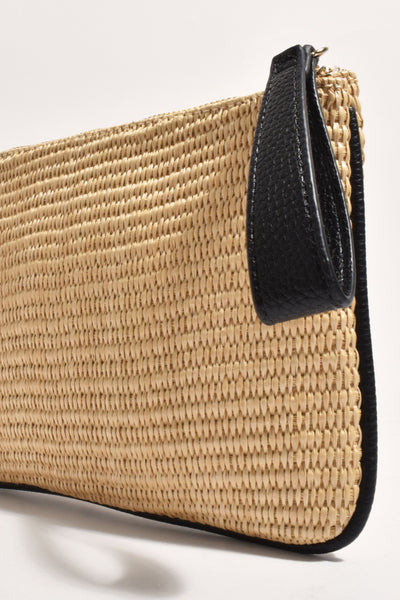 Francesca Weave Pouch - Natural Black