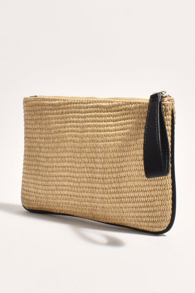 Francesca Weave Pouch - Natural Black
