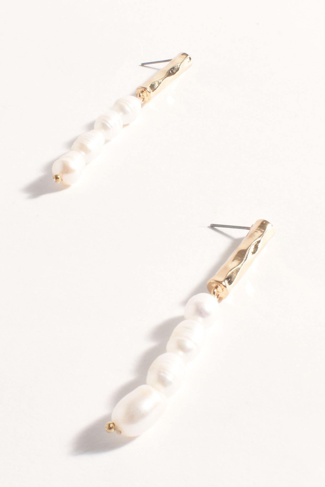 Freshwater Pearl Drop Event Earrings - Gold