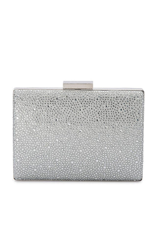 Gabby Metallic Hot Fix Clutch - Silver