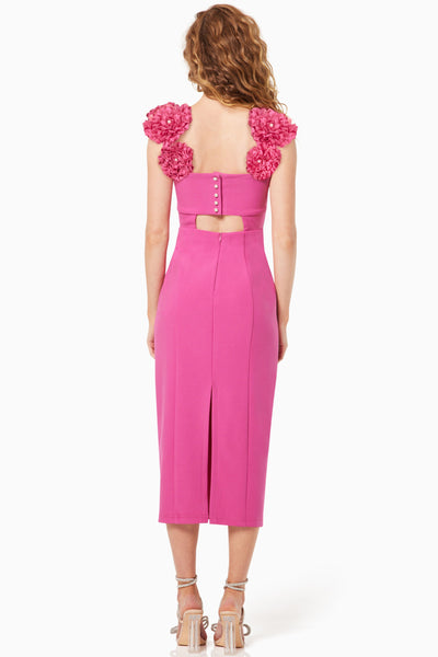 Gabby Midi Dress - Hot Pink