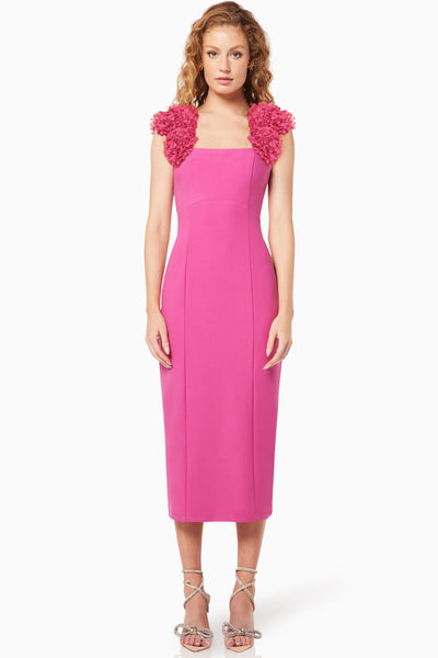 Gabby Midi Dress - Hot Pink