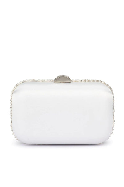 Gabriel Encrusted Clutch - White