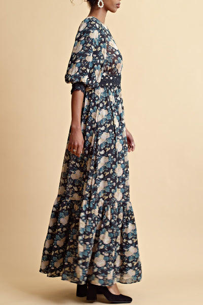 Georgette Lace Dress - Midnight Navy Floral